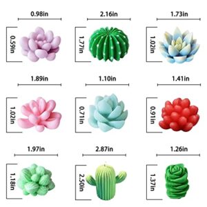 Navani Succulent Silicone Mold, Cactus Resin Mold, Candle Mold Silicone for DIY Handmade Soap, Candle, Cake Decoration - 9 Pcs