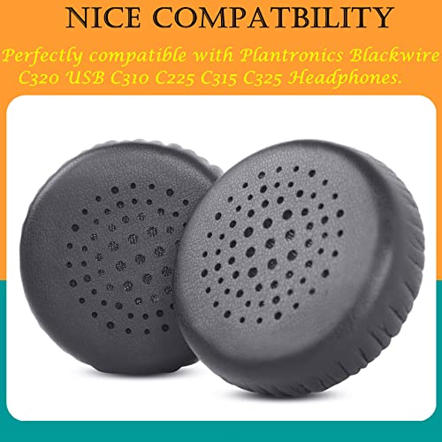 TaiZiChangQin C320 Upgrade Ear Pads Ear Cushion Earpads Replacement Compatible with Plantronics Blackwire C320 USB C310 C225 C315 C325 Headphone Protein Leather