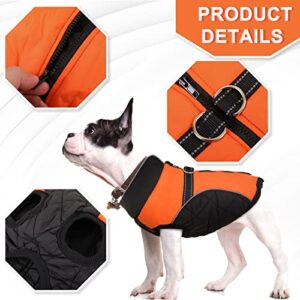 Dog Winter Vest, Windproof Doggy Warm Jacket Padded Puppy Jacket Harness Pet Apparel Cold Weather Coat for Small Medium Large Dogs(S)