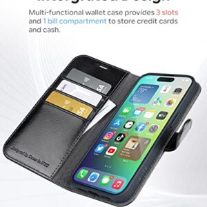 OCASE Compatible with iPhone 14 Pro Max Wallet Case, PU Leather Flip Folio Case with Card Holders RFID Blocking Stand [Shockproof TPU Inner Shell] Phone Cover 6.7 Inch 2022（Black）