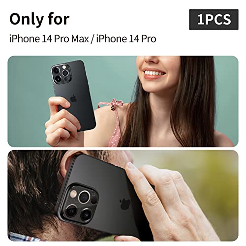 WSKEN for iPhone 14 Pro/iPhone 14 Pro Max Camera Lens Protector,Matte Alloy Metal Glass Camera Screen Protector Scratch Resistant Cover Accessories 2022, Black