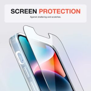 FlexGear Case for iPhone 14 Plus with 2X Tempered Glass Screen Protectors + 2X Camera Lens Protectors [Full Protection] - Crystal Clear