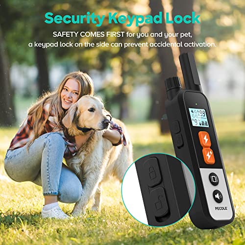 Dog Training Collar with Remote, Shock Collar for Dogs with Vibration and Beep Modes, Rechargeable Transmitter with Security Lock, Waterproof Collar, 99 Adjustable Levels – All Breeds, Sizes