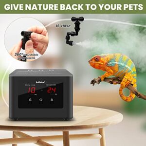 briidea Reptile Misting System, Terrarium Mister with 2 Power Supply Ways, Automatic Humidifiers with Adjustable Spray Nozzles for Reptiles Plants Amphibians Herps