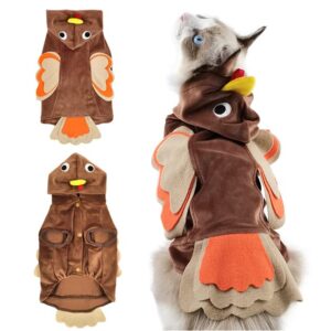 hotumn turkey dog costume thanksgiving dogs clothes softable puppy hoodie halloween party dog costume easy-to-wear for small medium dogs and cats (small)