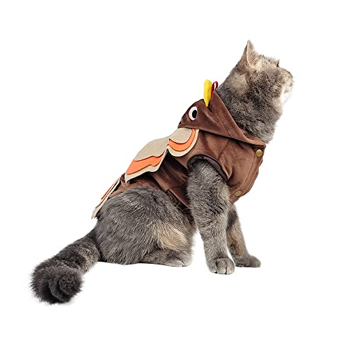 Hotumn Turkey Dog Costume Thanksgiving Dogs Clothes Softable Puppy Hoodie Halloween Party Dog Costume Easy-to-Wear for Small Medium Dogs and Cats (Small)