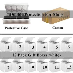 ABBSH Sublimation Mugs, Sublimation White Coffee Mugs Tazas Para Sublimacion Blank 11 OZ With Box for for Coffee, Soup, Tea, Milk, Latte, Hot Cocoa Set of 12