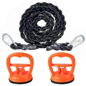 bungee cord clothesline,tri-braided cord clothes line,portable travel clothesline laundry clothesline (with 2 strong suction cups) for home,camping,travel,indoor or outdoor use - no hanger hook needed
