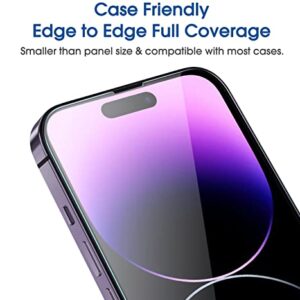 amFilm OneTouch Glass Screen Protector for iPhone 14 Pro 6.1 Inch 2022 with Camera Lens Protector, Easiest Installation, Dynamic Island Compatible, Bubble Free, Tempered Glass, 2+2 Pack