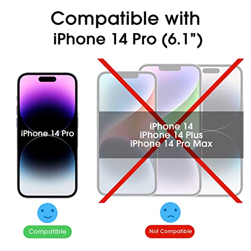 amFilm OneTouch Glass Screen Protector for iPhone 14 Pro 6.1 Inch 2022 with Camera Lens Protector, Easiest Installation, Dynamic Island Compatible, Bubble Free, Tempered Glass, 2+2 Pack