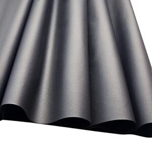 large soft vinyl upholstery leather pebbled leather fabric 1 yard 56.3x36", 0.8mm thick faux synthetic leather fabric for upholstery, bags, sofas, car seats, hair bows, earrings diy crafts (black)