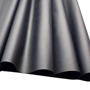 Large Soft Vinyl Upholstery Leather Pebbled Leather Fabric 1 Yard 56.3x36", 0.8mm Thick Faux Synthetic Leather Fabric for Upholstery, Bags, Sofas, Car Seats, Hair Bows, Earrings DIY Crafts (Black)