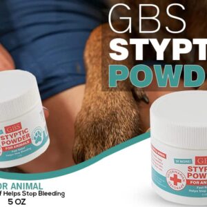 G.B.S 5 oz Styptic Powder for Animals Dogs with Sealed Top + Scoop, Cats & Birds Cutting Nails - Stop Bleeding Styptic Clotting Blood Powder – Easy to Apply