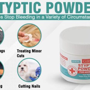 G.B.S 5 oz Styptic Powder for Animals Dogs with Sealed Top + Scoop, Cats & Birds Cutting Nails - Stop Bleeding Styptic Clotting Blood Powder – Easy to Apply