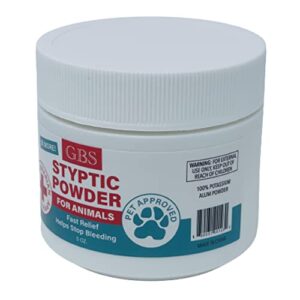 G.B.S 5 oz Styptic Powder for Animals Dogs with Sealed Top + Scoop, Cats & Birds Cutting Nails - Stop Bleeding Styptic Clotting Blood Powder – Easy to Apply