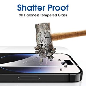 amFilm Screen Protector OneTouch Compatible for iPhone 14 Pro Max (6.7") 2022 with Camera Lens Protector, Easiest Installation, Dynamic Island Compatible, Bubble Free, Tempered Glass, 2+2 Pack