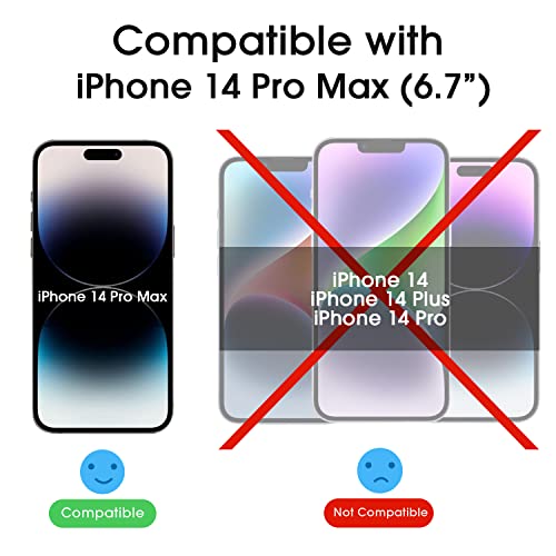 amFilm Screen Protector OneTouch Compatible for iPhone 14 Pro Max (6.7") 2022 with Camera Lens Protector, Easiest Installation, Dynamic Island Compatible, Bubble Free, Tempered Glass, 2+2 Pack