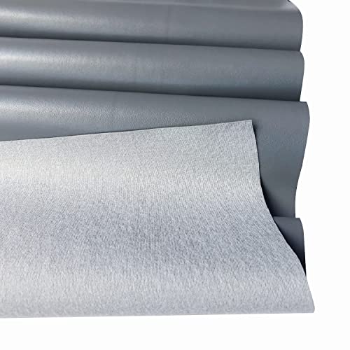 Large Soft Vinyl Upholstery Leather Fabric 1 Yard 56.3x36inch, 0.8mm Thick Texture Faux Leather Sheets, for Upholstery Crafts, Sofa, Car Seat, Handbag, Earrings, Hair Bows, DIY Crafts (Grey)