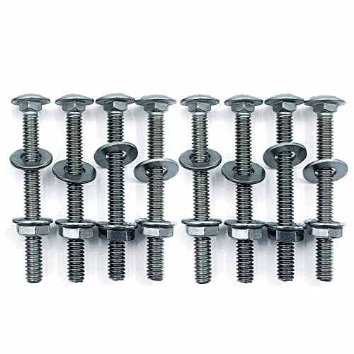 inghome (8pcs) 304 Stainless Universal Bed Frame Hardware Nuts and Bolts 2-1/2'' Long, Carriage Bolts, Bolts and Nuts Kit (8(Short 2-1/2 inches))