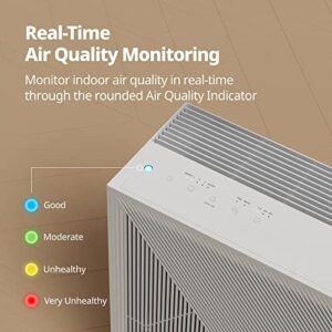 Coway Airmega 240 True HEPA Air Purifier with Air Quality Monitoring, Auto, and Filter Indicator, Dove White