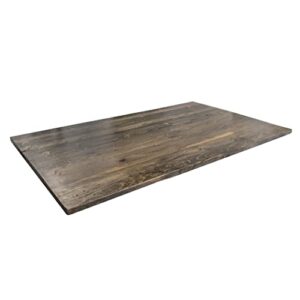 restore by pipe dÉcor solid wood desk or dining table top, reclaimed ponderosa pine in boulder black, 60 in. x 36 in. x 1.25 in