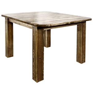 montana woodworks, stain & clear lacquer finish homestead collection 4-post dining table, square, brown