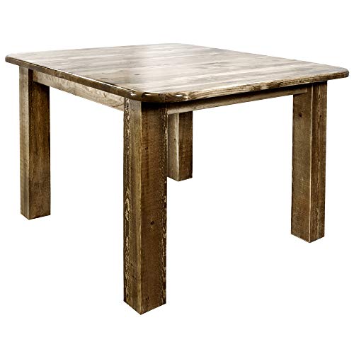 Montana Woodworks, Stain & Clear Lacquer Finish Homestead Collection 4-Post Dining Table, Square, Brown