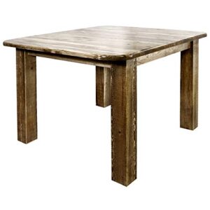 Montana Woodworks, Stain & Clear Lacquer Finish Homestead Collection 4-Post Dining Table, Square, Brown