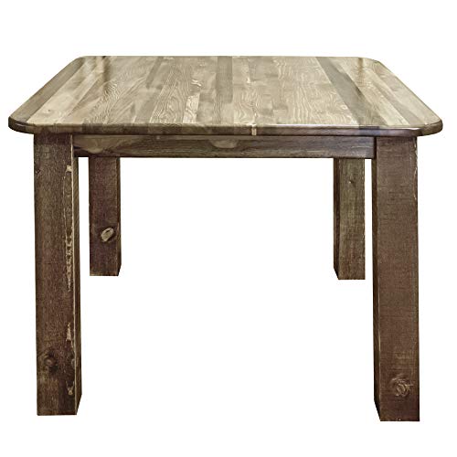 Montana Woodworks, Stain & Clear Lacquer Finish Homestead Collection 4-Post Dining Table, Square, Brown