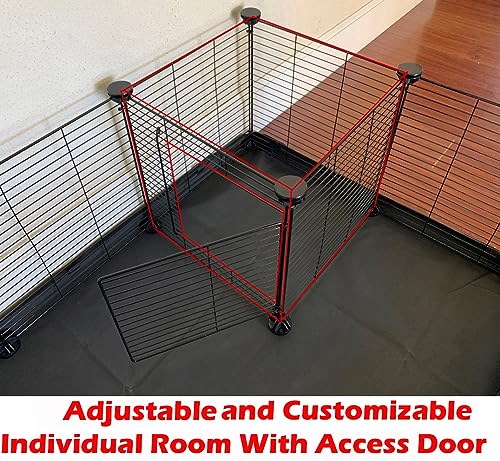 48" Extra Large Dwarf Rabbit Habitat Guinea Pig Play Yard Hamster Critters Turtle Enclosure Center Divider Room Door Mouse Mice Bunny with Bottom Canvas