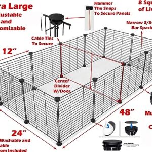 48" Extra Large Dwarf Rabbit Habitat Guinea Pig Play Yard Hamster Critters Turtle Enclosure Center Divider Room Door Mouse Mice Bunny with Bottom Canvas