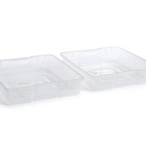 Rubbermaid Tray for 71 Qt Cleverstore Clear Plastic Storage Bins, Pack of 2, Clear Plastic Tray with Built-In Handles, Maximize Storage, Great for Small or Delicate Items