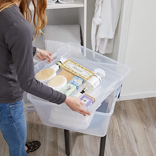 Rubbermaid Tray for 71 Qt Cleverstore Clear Plastic Storage Bins, Pack of 2, Clear Plastic Tray with Built-In Handles, Maximize Storage, Great for Small or Delicate Items