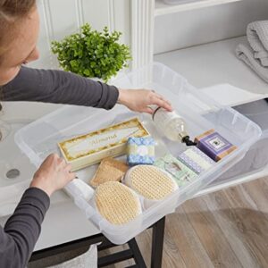 Rubbermaid Tray for 71 Qt Cleverstore Clear Plastic Storage Bins, Pack of 2, Clear Plastic Tray with Built-In Handles, Maximize Storage, Great for Small or Delicate Items