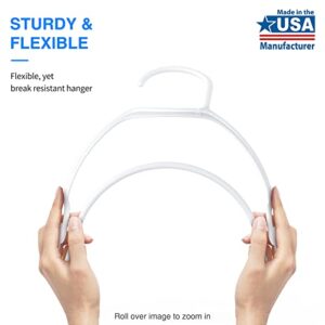 Sehloran Plastic Hangers 50 Pack,Space Saving Notched Hangers, Space Saving Slim Hangers, Heavy Duty Clothes Hanger for Coats,Pants,Dress,Shirts,White&Black,Made in USA