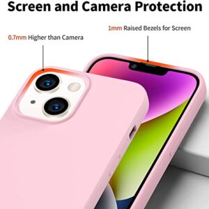 Amytor Designed for iPhone 14 Case, Silicone Ultra Slim Shockproof Phone Case with Soft Anti-Scratch Microfiber Lining, [Enhanced Camera Protection] 6.1 inch (Pink)