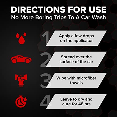 Graphene Matrix Coating with Applicator - - Graphene Ceramic Coating | 5+ Years Of Protection | Incredible Hydrophobic - Revolutionary Graphene Nanotechnology Apply After Car Wash & Paint Correction