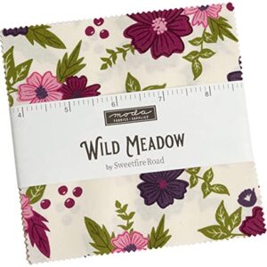 Moda Fabrics Wild Meadow Charm Pack by Sweetfire Road; 42-5'' Precut Fabric Quilt Squares (43130PP)