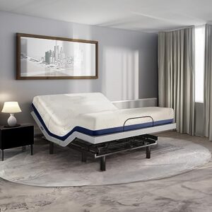 irvine home collection premium queen adjustable bed base with 12 inch gel memory foam mattress