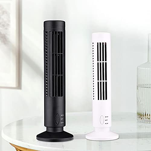 ZZKHGo Tower Electric Fan, USB Bladeless Fan Mini Vertical Air Conditioner, Mini Leafless Tower Air Conditioner Small Fan, Air Circulation Coolers for Home Office Bedroom