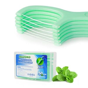 Dental Floss Picks Extra Strong Flosser Pick Toothpicks Fresh Mint 200 Count