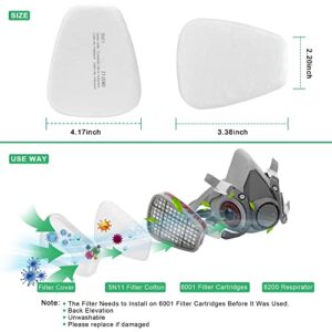 [ Respirator Filters Cotton] Ailivesun 5N11 Particulate Filter Spray Paint Dust-Proof Anti-Particles for 6100/6200/7501/7502/6800/FF402 Series Gas mask Filter Replacement(20 PCS)