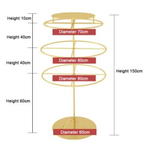 Simple Commercial Grade Clothing Modern Garment Rack, Lingerie store shelf golden display rack, Floor stand round 3-layer rotatable Nakajima bra panty rack, For hanging underwear, panties, scarves