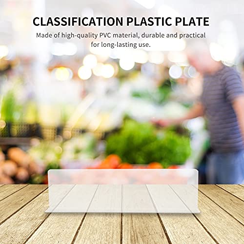 Plastic Shelf Dividers- 10pcs Clear Shelf Separators for Closets- L- Shaped Clapboards Shelf Organizers for Supermarket Home Bedroom Kitchen Office- 8x3x1 Inch