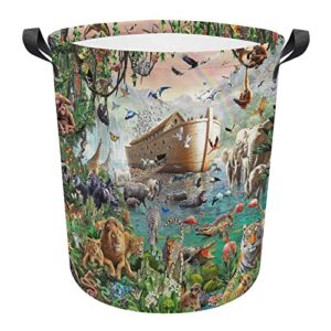 animal laundry basket animals on the noah's ark laundry basket with handle waterproof laundry hampers foldable laundry bags dirty clothes toys storage bag one size