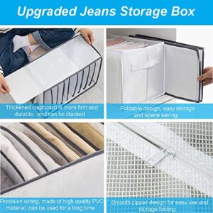 Ujk-TyLun 3Pcs Upgraded Wardrobe Clothes Organizer, PP Board Large Jeans Organizer Box, Washable Foldable Thickened Drawer Organizer Compartment Storage for Tshirt, Pants (White)