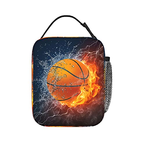 Echoserein Cool Basketball Ball Lunch Bag For Men Boys Insulated Lunch Box Reusable Lunchbox Waterproof Portable Lunch Tote