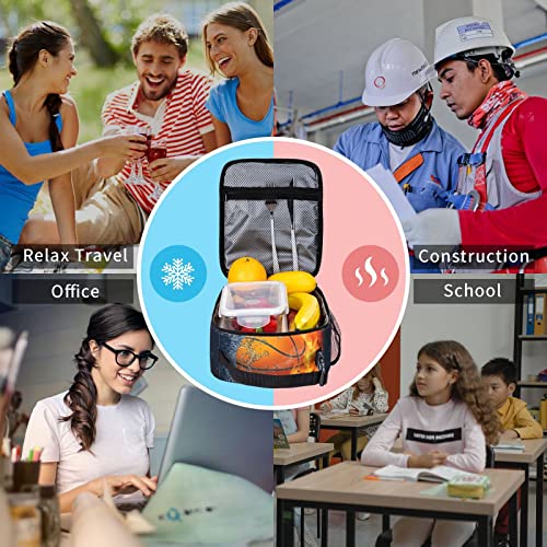 Echoserein Cool Basketball Ball Lunch Bag For Men Boys Insulated Lunch Box Reusable Lunchbox Waterproof Portable Lunch Tote