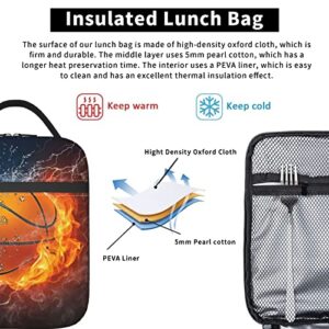 Echoserein Cool Basketball Ball Lunch Bag For Men Boys Insulated Lunch Box Reusable Lunchbox Waterproof Portable Lunch Tote