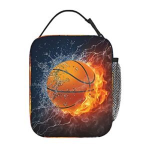 Echoserein Cool Basketball Ball Lunch Bag For Men Boys Insulated Lunch Box Reusable Lunchbox Waterproof Portable Lunch Tote